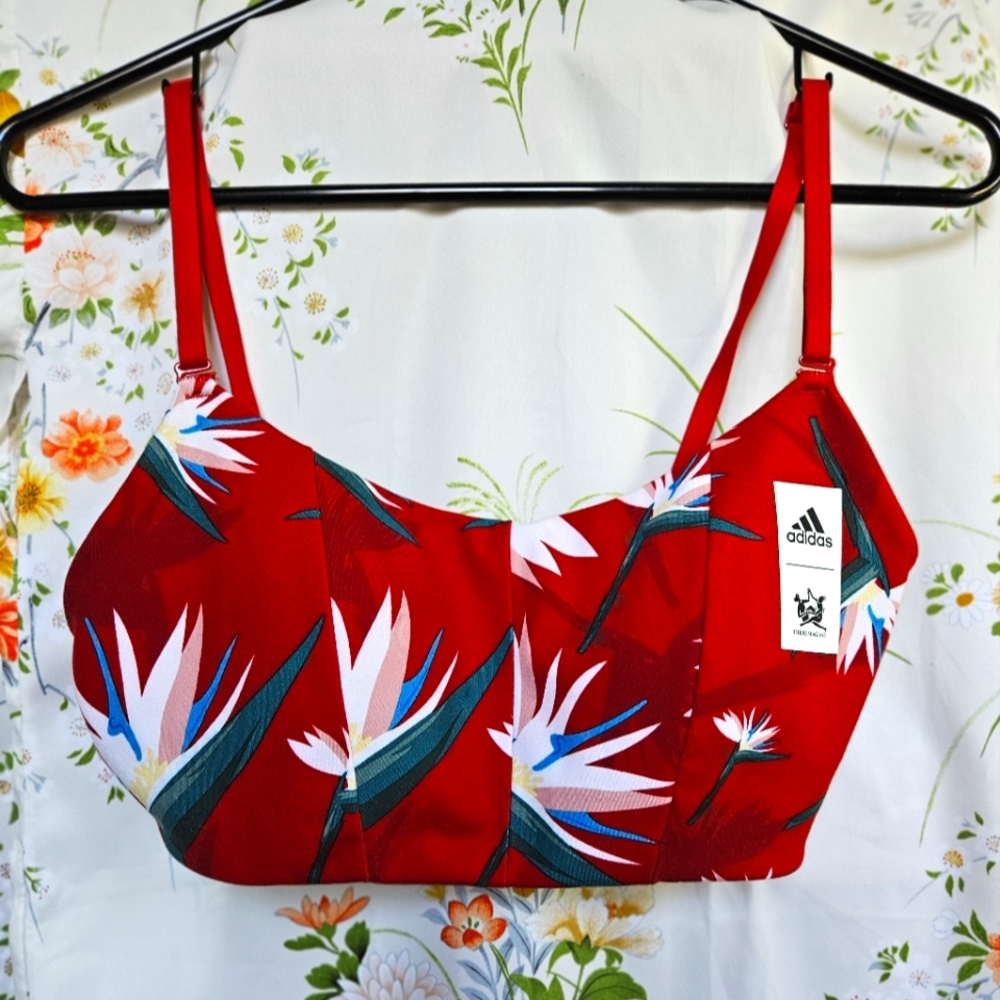 Adidas Floral print sports bra (M)